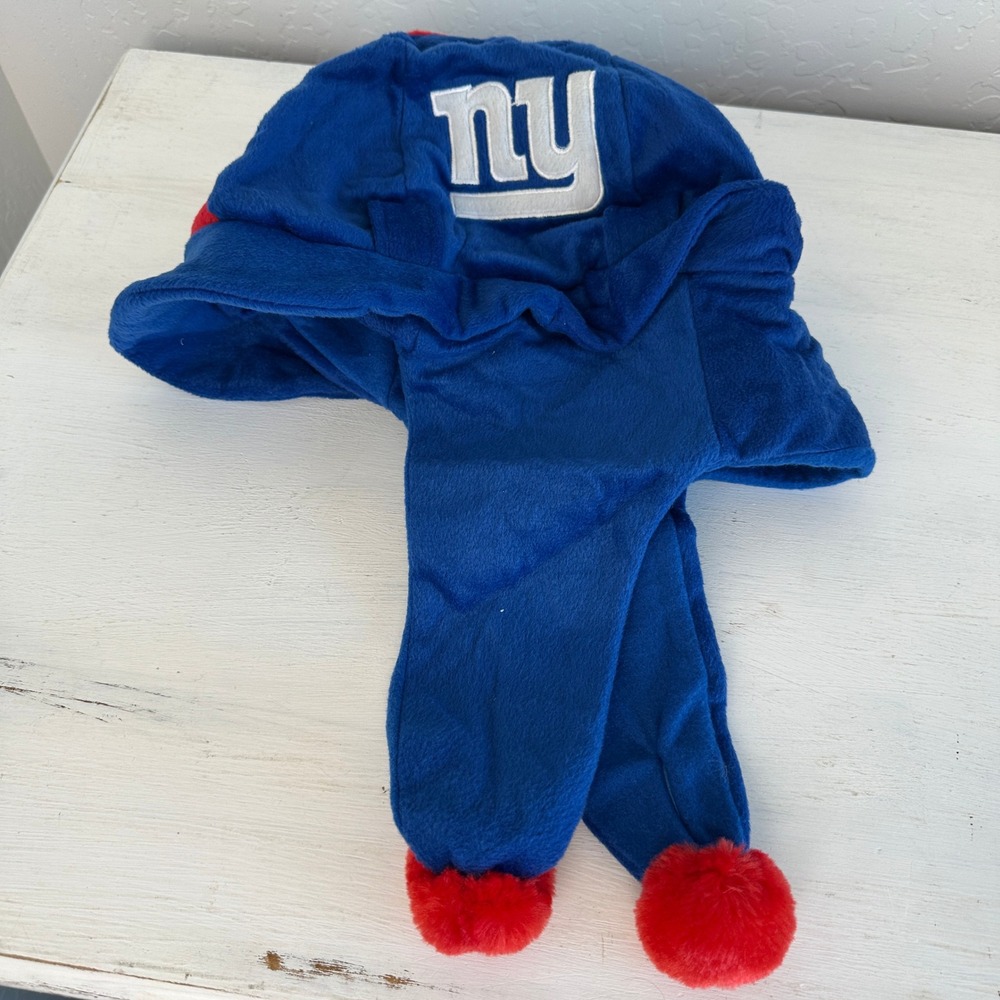 New York Giants Hat Unisex OS Blue NFL Football Forever Collectibles Tassel Pom